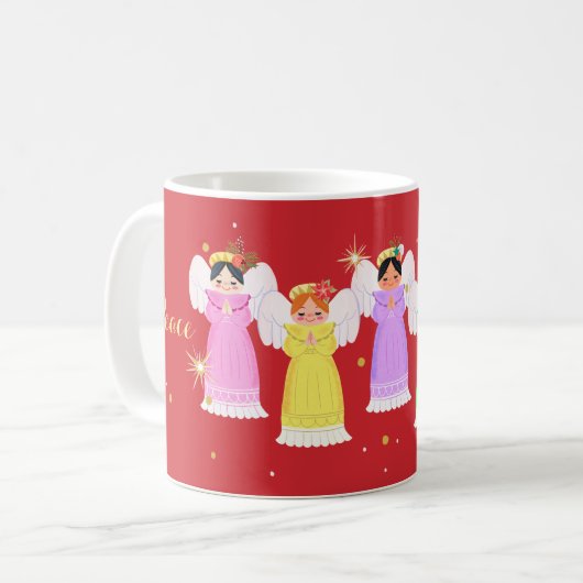 WeihnachtsAngels Vintager Stil Kaffeetasse (Vorderseite Links)