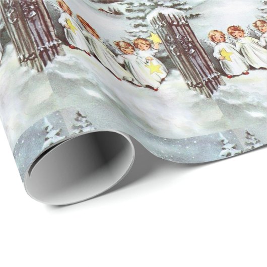 WeihnachtsAngels Winterweihnachtsfeiertag Geschenkpapier (Rolleneckpunkt)