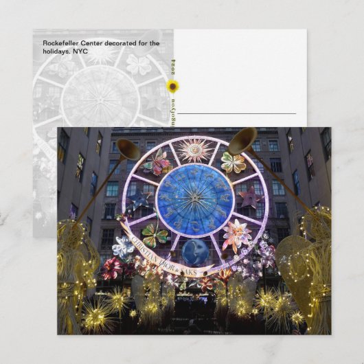WeihnachtsAngels & Zodiac Wheel, NYC - Postkarte (Vorne/Hinten)