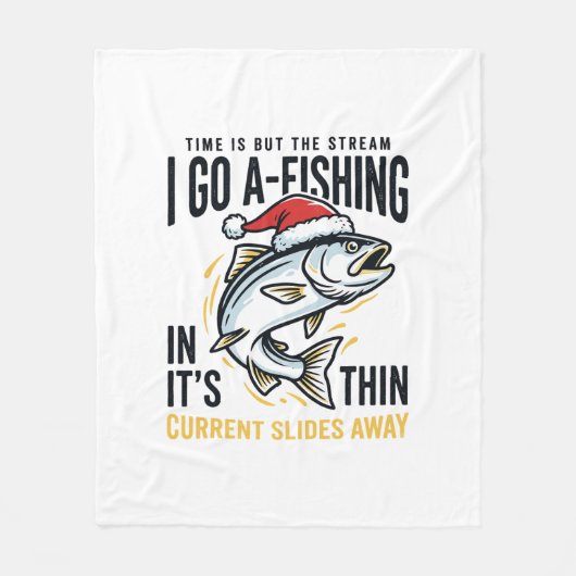 Weihnachtsangler-Stream-Zitat-Design Fleecedecke (Vorderseite)