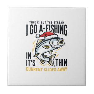 Weihnachtsangler-Stream-Zitat-Design Fliese