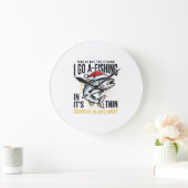 Weihnachtsangler-Stream-Zitat-Design Große Wanduhr (Zuhause)