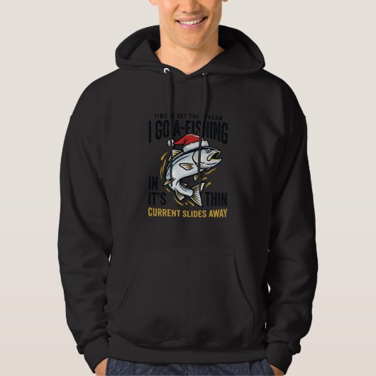 Weihnachtsangler-Stream-Zitat-Design Hoodie (Vorderseite)