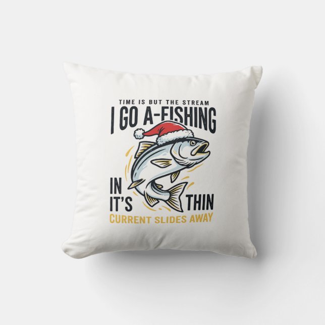 Weihnachtsangler-Stream-Zitat-Design Kissen (Vorderseite)