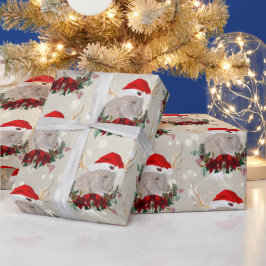 Weihnachtsangora Kinderziege Poinsettia Wreath Geschenkpapier