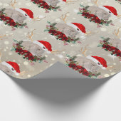 Weihnachtsangora Kinderziege Poinsettia Wreath Geschenkpapier (Ecke)