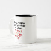 Weihnachtsangst Zweifarbige Tasse (Vorderseite Links)