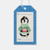 Weihnachtsanhänger mit Figgy Pudding in Blau Geschenkanhänger (Vorderseite)