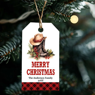 Weihnachtsanhänger Wild West personalisiert mit Na Geschenkanhänger