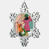 Weihnachtsanker Schneeflocken Zinn-Ornament (Rechts)