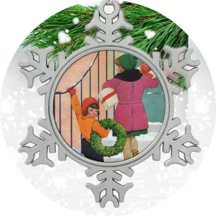 Weihnachtsanker Schneeflocken Zinn-Ornament