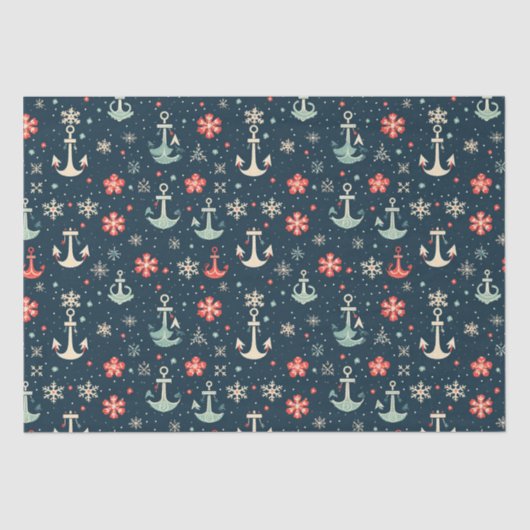 Weihnachtsankerpapier für die Nautische Küste Seidenpapier (Vorderseite)