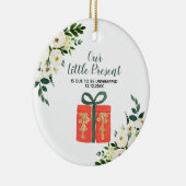 Weihnachtsankündigung der Weißen Blüte Keramik Ornament (Rechts)