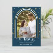 Weihnachtsankündigung von Arch Frame Feiertagskarte (Stehend Vorderseite)