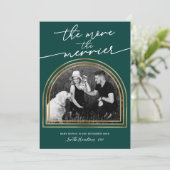 Weihnachtsankündigung von Arch Frame Feiertagskarte (Stehend Vorderseite)