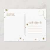 Weihnachtsankündigung von Arch Frame Feiertagspostkarte (Rückseite)