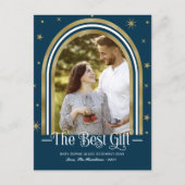 Weihnachtsankündigung von Arch Frame Feiertagspostkarte (Vorderseite)