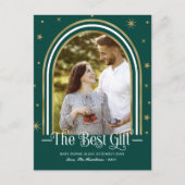 Weihnachtsankündigung von Arch Frame Feiertagspostkarte (Vorderseite)