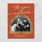 Weihnachtsankündigung von Arch Frame Feiertagspostkarte (Vorderseite)