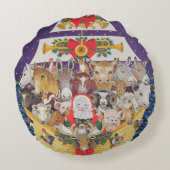 Weihnachtsankunft Rundes Kissen (Rückseite)