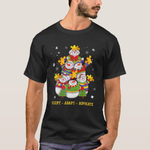 Weihnachtsannahme Adapt Advocate Snowman Autism Su T-Shirt