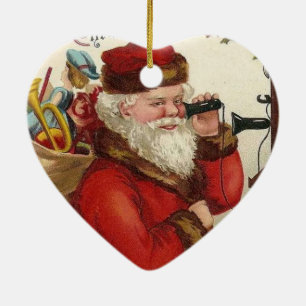 Weihnachtsanruf des Weihnachtsmanns Keramikornament