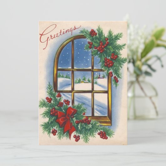 Weihnachtsansicht Feiertagskarte (Stehend Vorderseite)