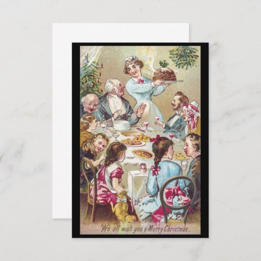 Weihnachtsanstrich Abendessen Einladung (Vorne/Hinten)