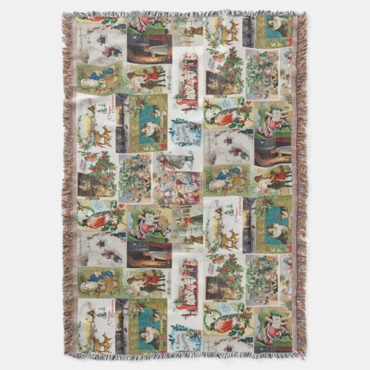 Weihnachtsantike Collage Xmas Decke (Vorderseite Vertikal)