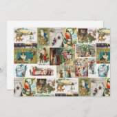 Weihnachtsantike Collage Xmas Feiertagskarte (Vorne/Hinten)