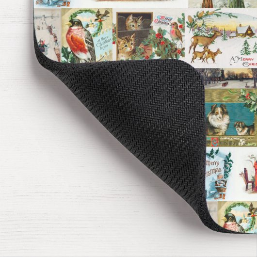 Weihnachtsantike Collage Xmas Mousepad (Ecke)