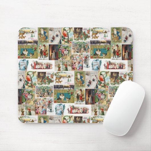 Weihnachtsantike Collage Xmas Mousepad (Mit Mouse)