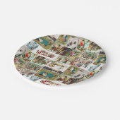 Weihnachtsantike Collage Xmas Pappteller (Schrägansicht)