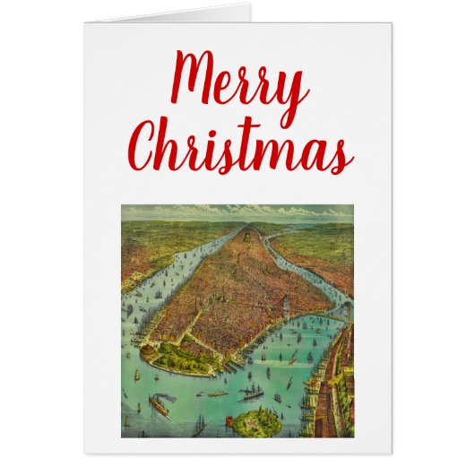 Weihnachtsantike New York City Karte (Vorne)