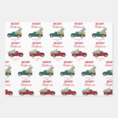 Weihnachtsantiker Lieferwagen Truck Xmas Baum Cust Geschenkpapier Set (Vorderseite 2)