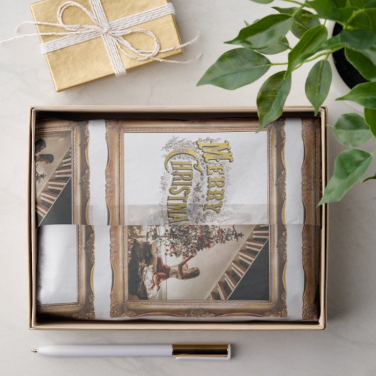 Weihnachtsantikes Foto Seidenpapier (Geschenk)