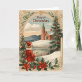 Weihnachtsantikmotiv Rahmen Feiertag Grußwagen Feiertagskarte (Vorderseite)