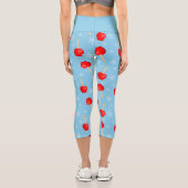 Weihnachtsäpfel mit rotem Bonbon blau Capri Leggings (Rückseite)