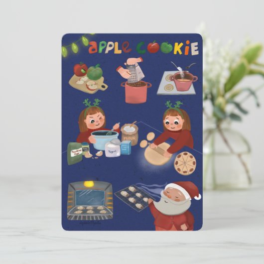 Weihnachtsapfel Postkarte (Stehend Vorderseite)