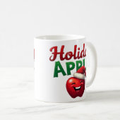 Weihnachtsapfel Retro-Weihnachtsdesign Kaffeetasse (VorderseiteRechts)