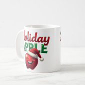 Weihnachtsapfel Retro-Weihnachtsdesign Kaffeetasse (Vorderseite Links)