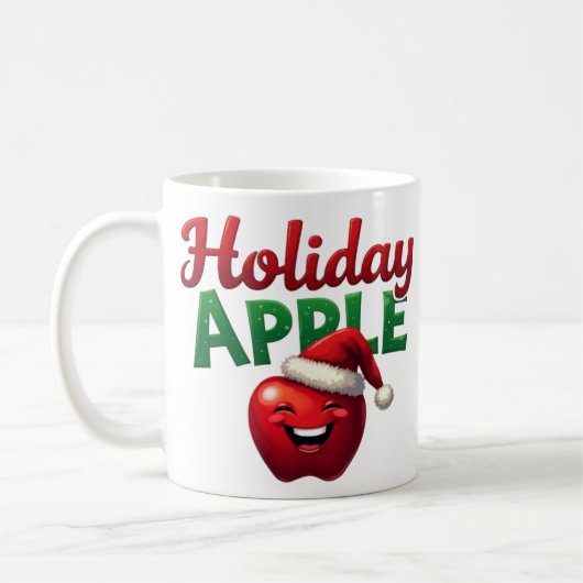 Weihnachtsapfel Retro-Weihnachtsdesign Kaffeetasse (Links)