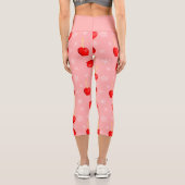 Weihnachtsäpfel Rosa Capri Leggings (Rückseite)