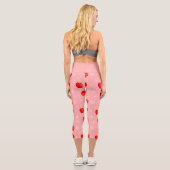 Weihnachtsäpfel Rosa Capri Leggings (Rückseite)
