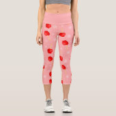 Weihnachtsäpfel Rosa Capri Leggings (Vorderseite)