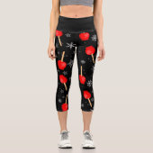 Weihnachtsäpfel, schwarz capri leggings (Vorderseite)