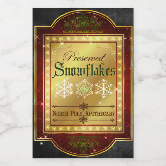 Weihnachtsapotheke - Schneeflocken Lebensmitteletikett