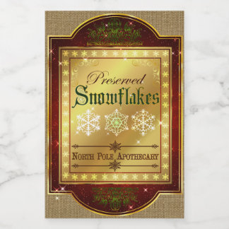 Weihnachtsapotheke - Schneeflocken Lebensmitteletikett