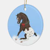 Weihnachtsappaloosa-Colt Keramikornament (Links)