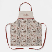 Weihnachtsapron mit Winterhirschmuster Schürze (Vorderseite)